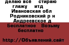 делаю всё ...стираю ...глажу....итд.... - Ивановская обл., Родниковский р-н, Андреевское д. Бесплатное » Возьму бесплатно   